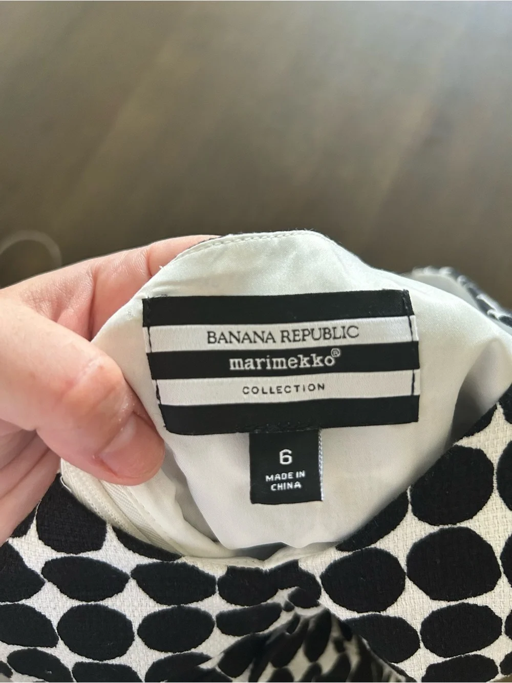 Banana republic & Marimekko black and white polka dot a line dress
